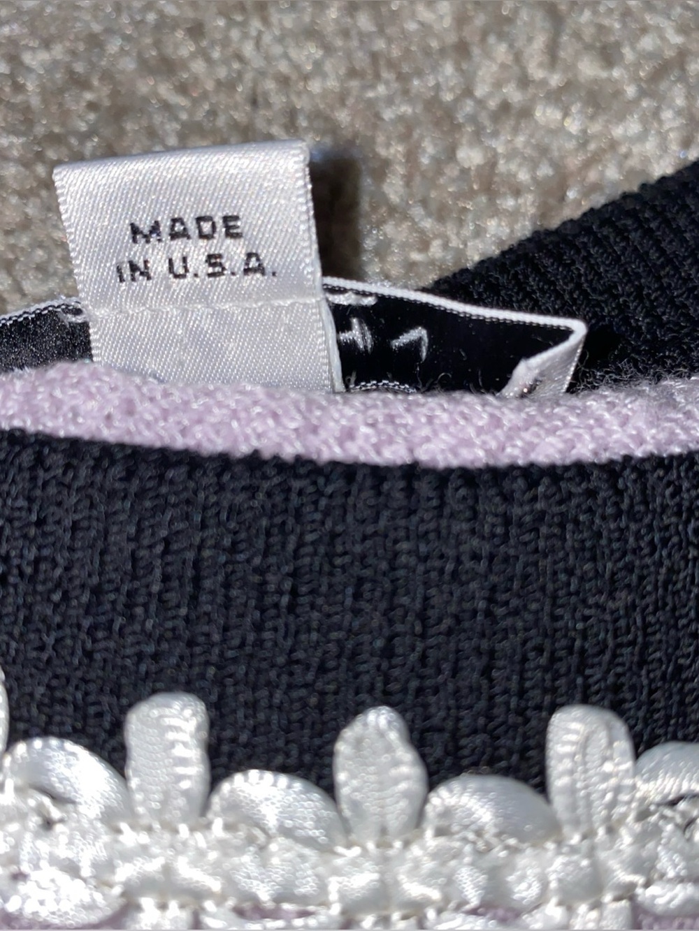 St John Santana Knit Lavender Tank Top Size L Boxy Shell Black & White Trim USA - Picture 5 of 9